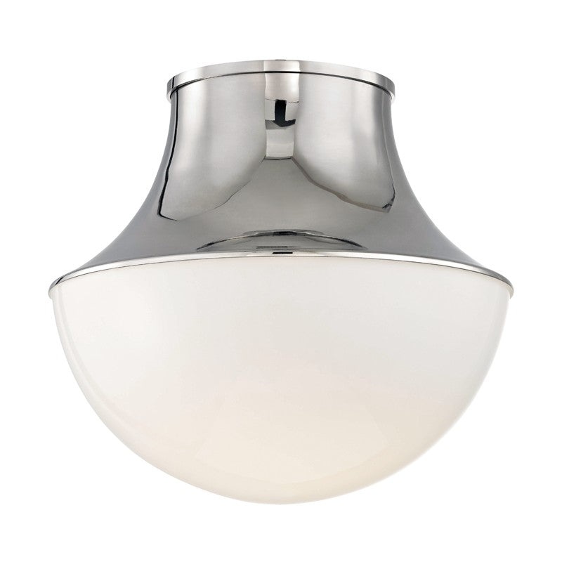 Hudson Valley 9415-PN Lettie One Light Flush Mount, Polished Nickel