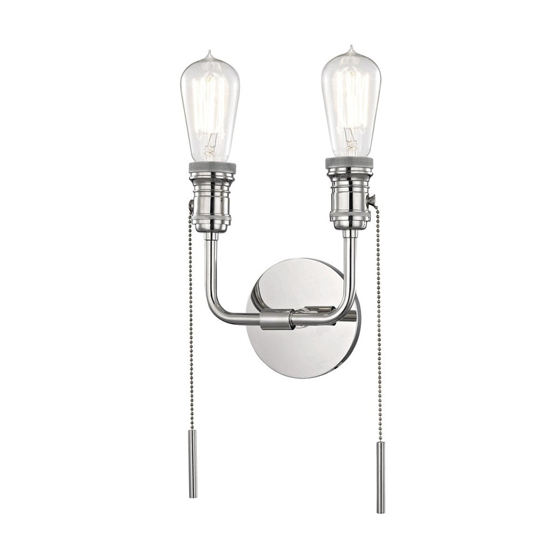 Mitzi H106102-PN Lexi Two Light Wall Sconce, Polished Nickel