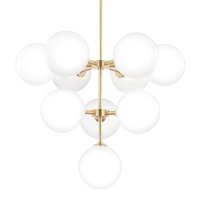 Mitzi H122810-AGB Ashleigh LED Chandelier, Aged Brass