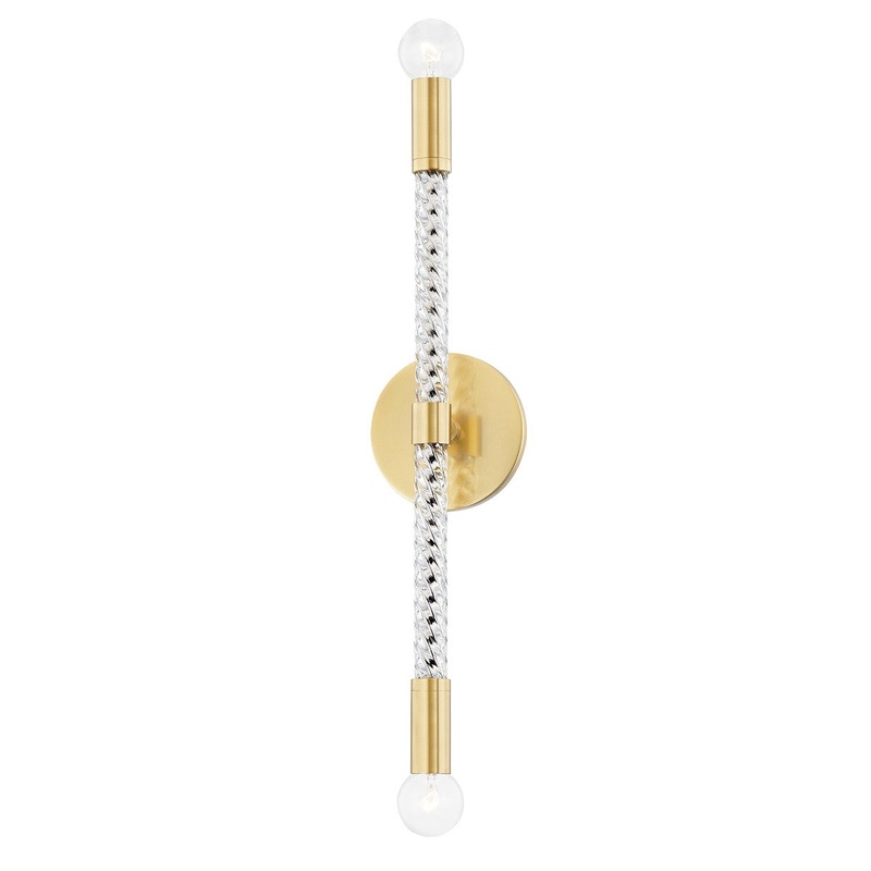 Mitzi H256102-AGB Pippin Two Light Wall Sconce, Aged Brass