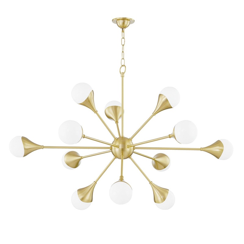 Mitzi H375812-AGB Ariana LED Chandelier, Aged Brass