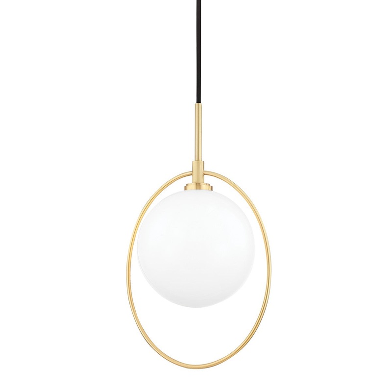 Mitzi H493701-AGB Babette LED Pendant, Aged Brass