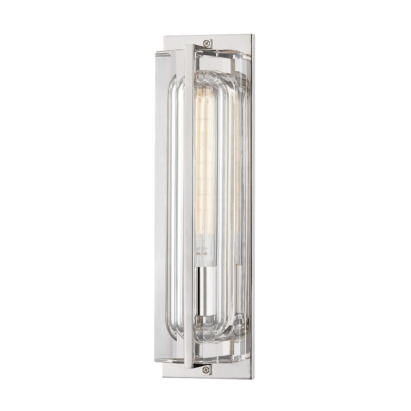 Hudson Valley 1731-PN Hawkins One Light Wall Sconce, Polished Nickel