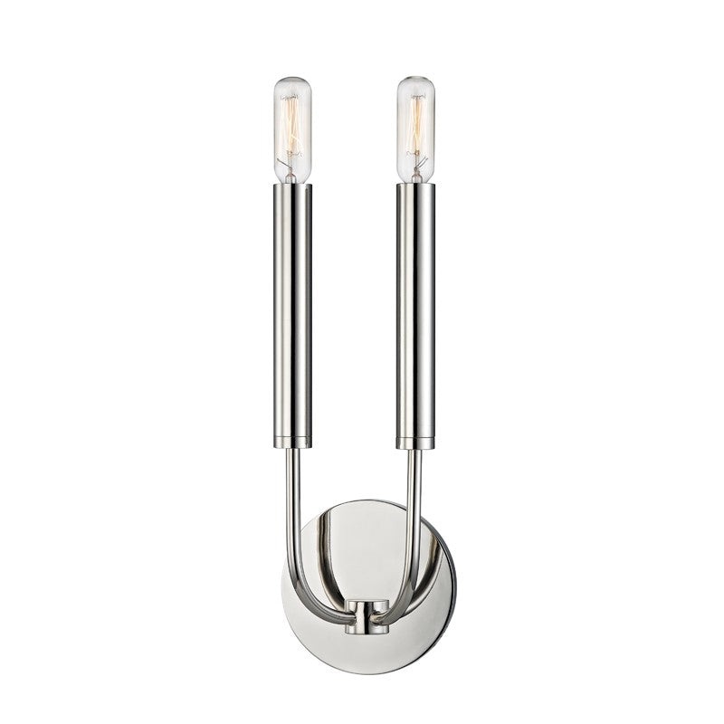 Hudson Valley 2600-PN Gideon Two Light Wall Sconce, Polished Nickel (Discontinued)