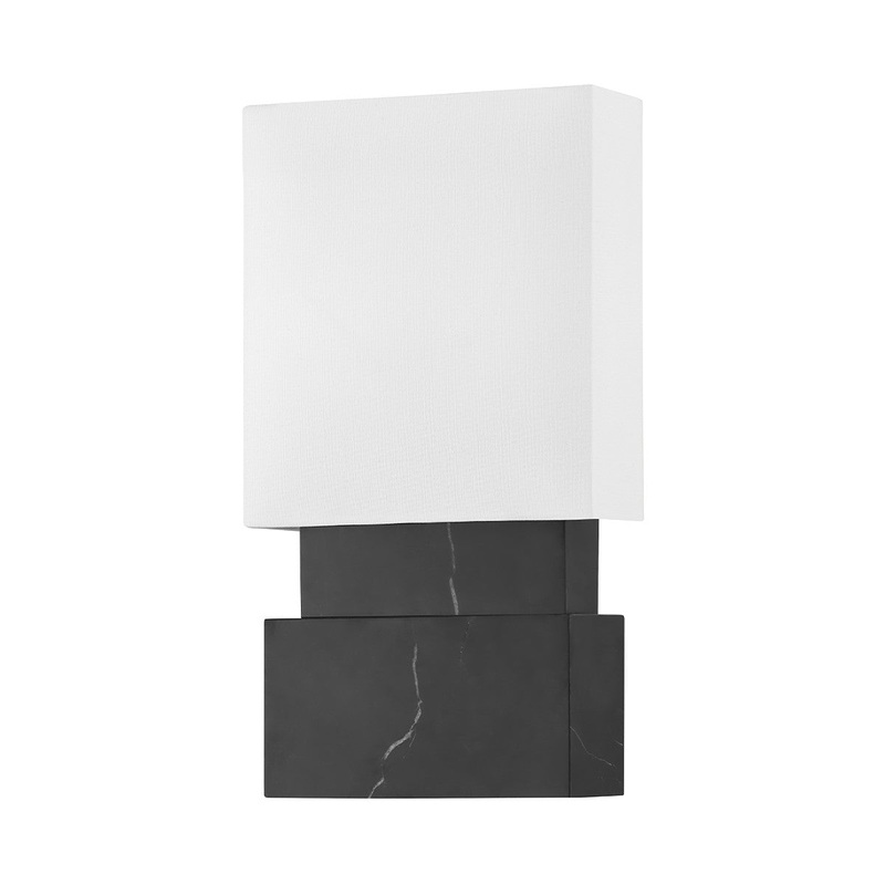 Hudson Valley 3652-BM Haight Two Light Wall Sconce, Black Marble