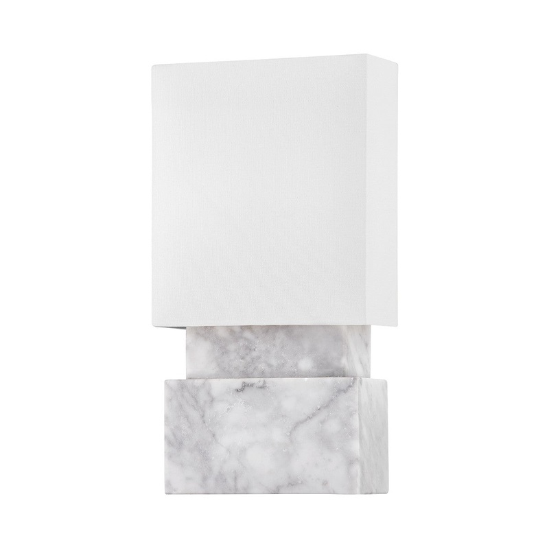 Hudson Valley 3652-WM Haight Two Light Wall Sconce, White Marble