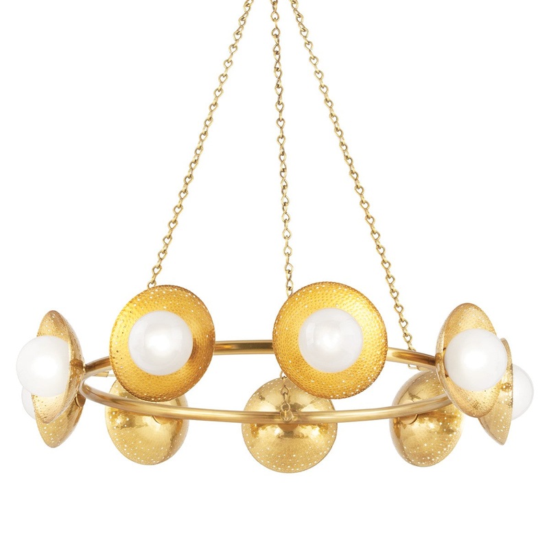 Hudson Valley 5359-AGB Glimmer LED Chandelier, Aged Brass