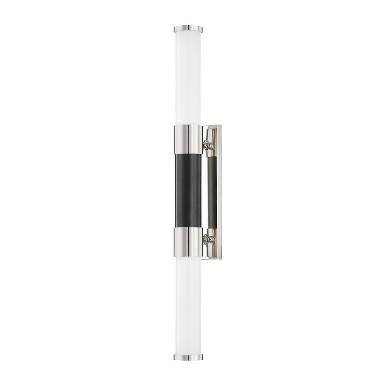 Hudson Valley 7004-PN/BK Huntington LED Wall Sconce, Polished Nickel/Black