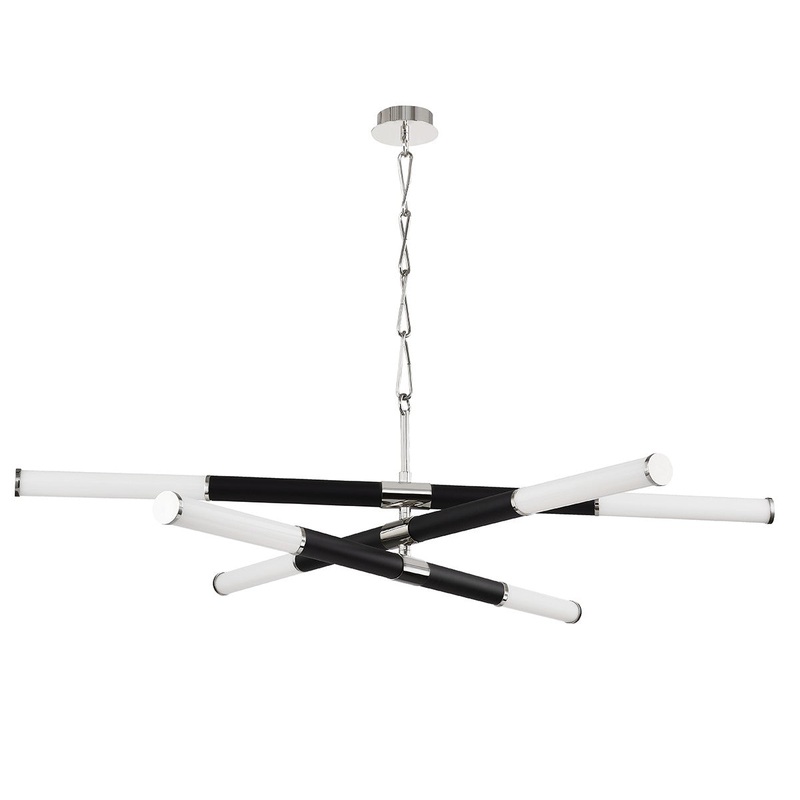 Hudson Valley 7066-PN/BK Huntington LED Chandelier, Polished Nickel/Black