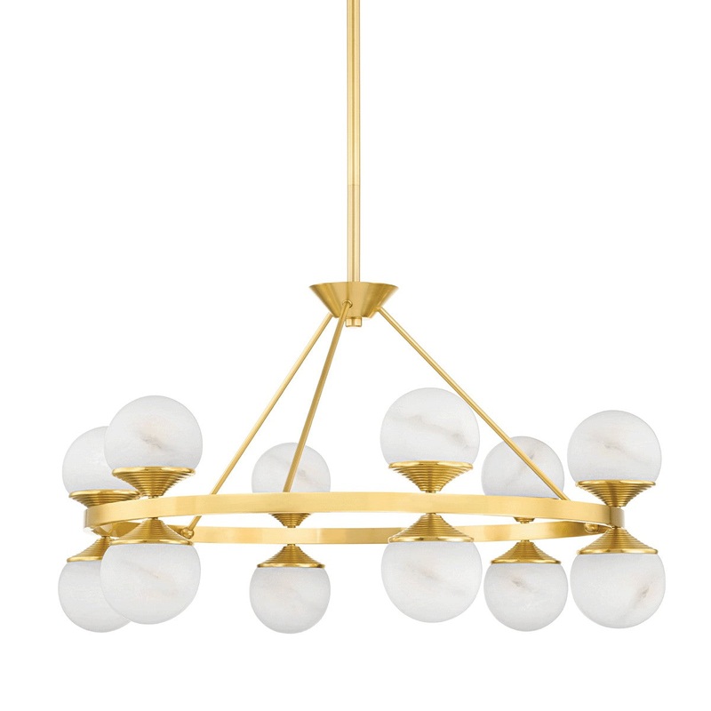 Hudson Valley 8236-AGB Grafton LED Chandelier, Aged Brass