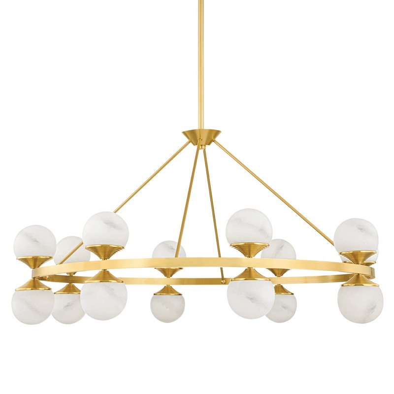 Hudson Valley 8241-AGB Grafton LED Chandelier, Aged Brass