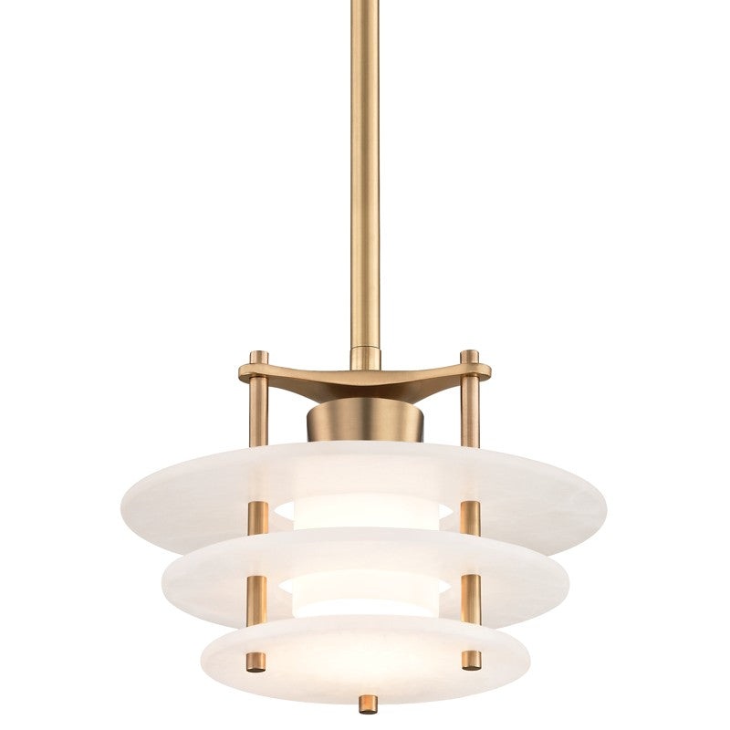Hudson Valley 9012-AGB Gatsby LED Pendant, Aged Brass (Discontinued)