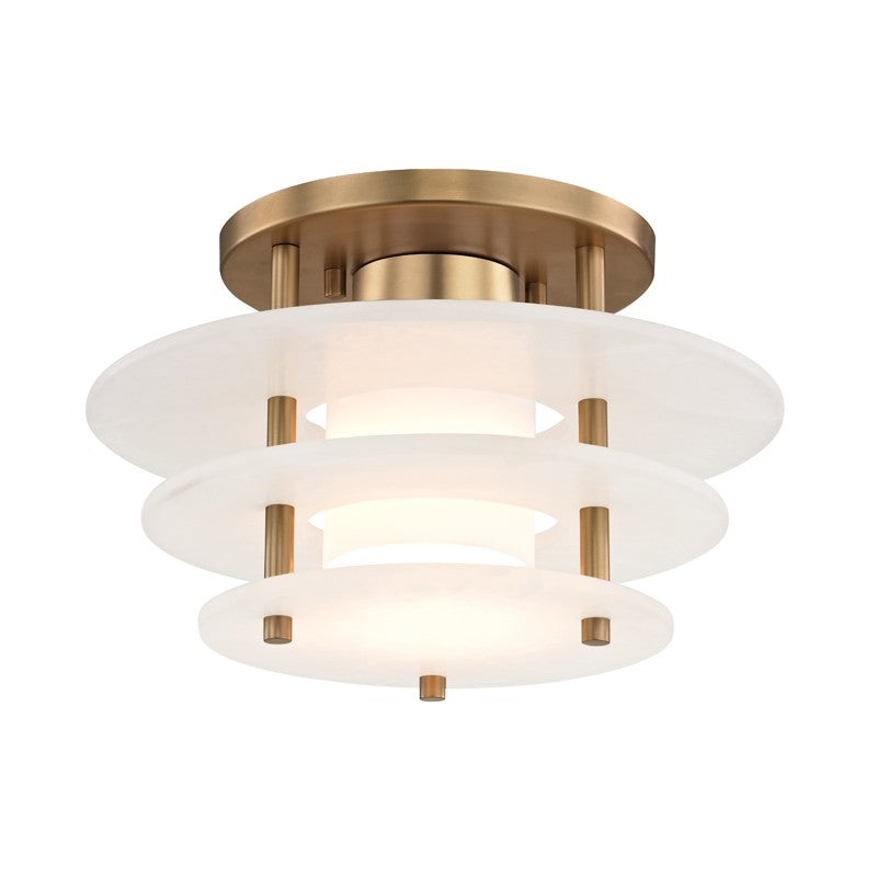 Hudson Valley 9012F-AGB Gatsby LED Flush Mount, Aged Brass