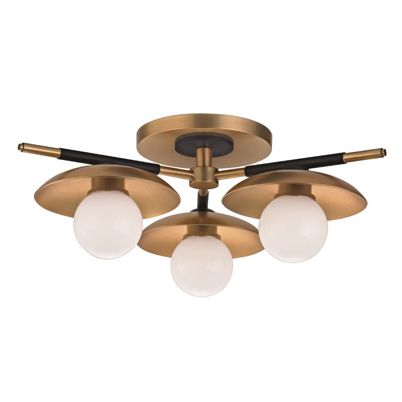 Hudson Valley 9823-AGB Julien LED Semi Flush Mount, Aged Brass
