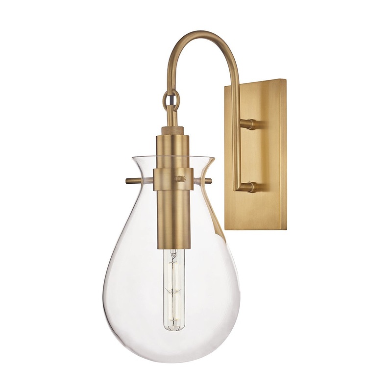 Hudson Valley BKO100-AGB Ivy LED Wall Sconce, Aged Brass