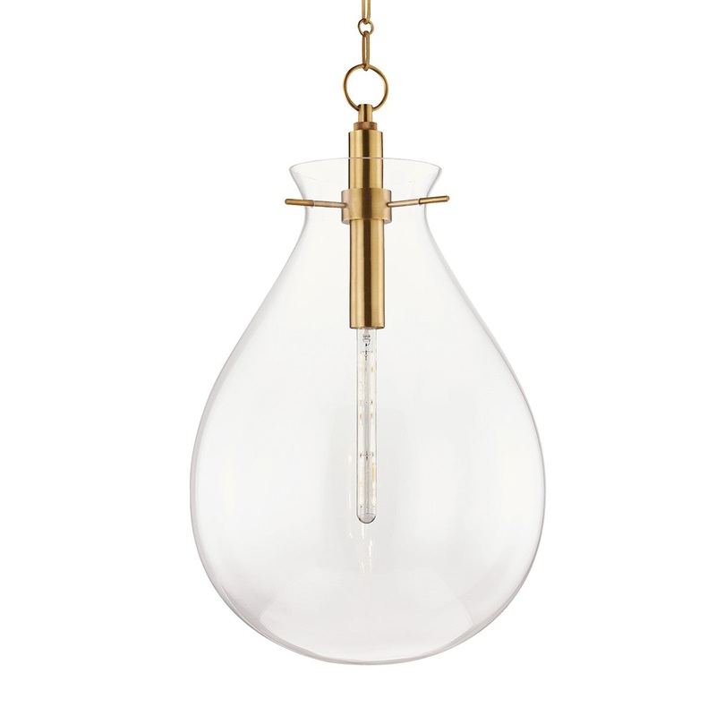 Hudson Valley BKO103-AGB Ivy LED Pendant, Aged Brass
