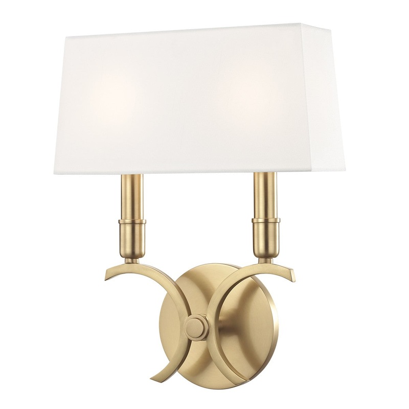 Mitzi H212102S-AGB Gwen Two Light Wall Sconce, Aged Brass
