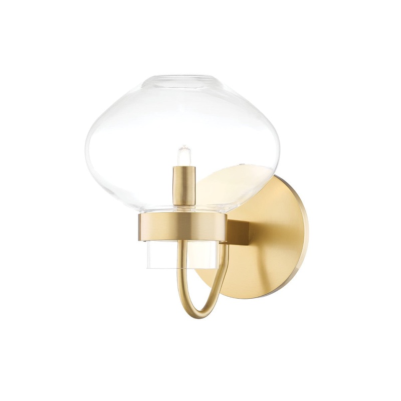 Mitzi H408101-AGB Korey One Light Wall Sconce, Aged Brass