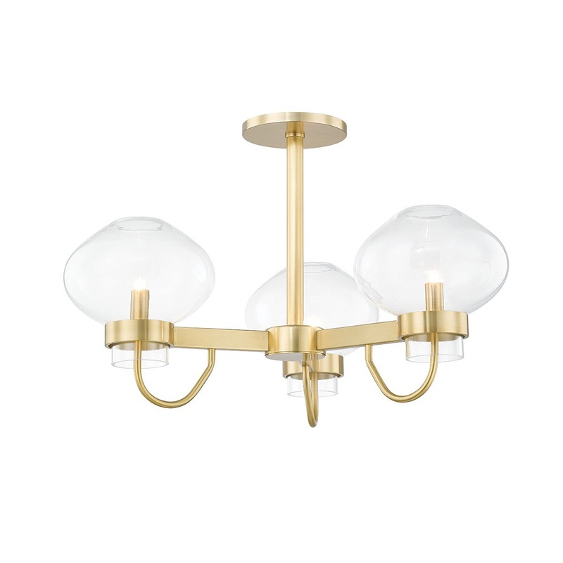 Mitzi H408603-AGB Korey LED Semi Flush Mount, Aged Brass