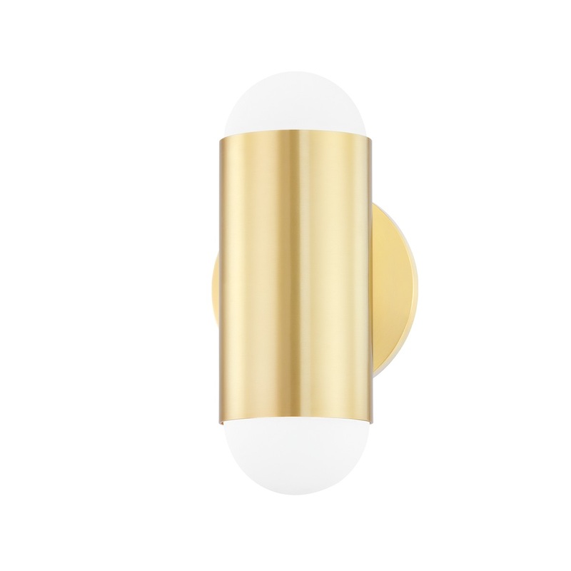 Mitzi H484102-AGB Kira Two Light Wall Sconce, Aged Brass
