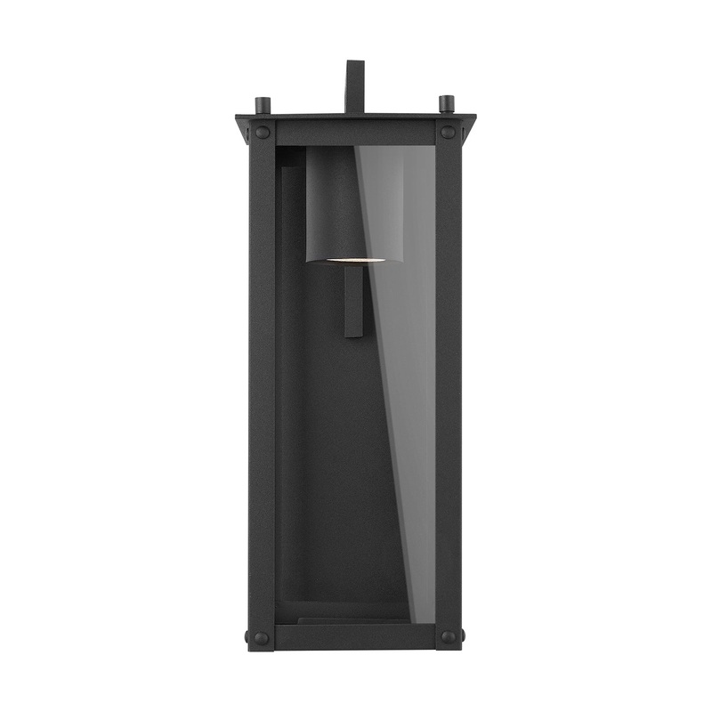 Capital Lighting 934611BK-GL Hunt One Light Outdoor Wall Lantern, Black