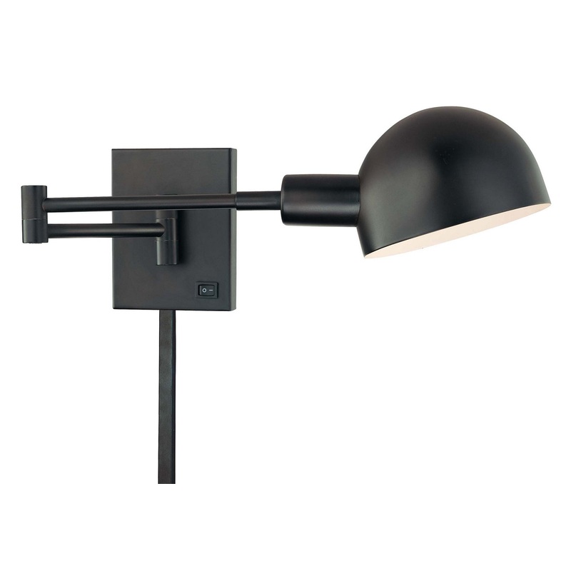 George Kovacs P600-3-615 Task Wall Sconces LED Swing Arm Wall Sconce, Antique Dorian Bronze