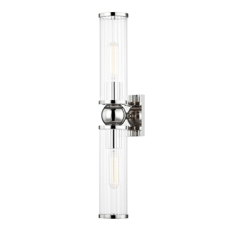 Hudson Valley 5272-PN Malone Two Light Wall Sconce, Polished Nickel