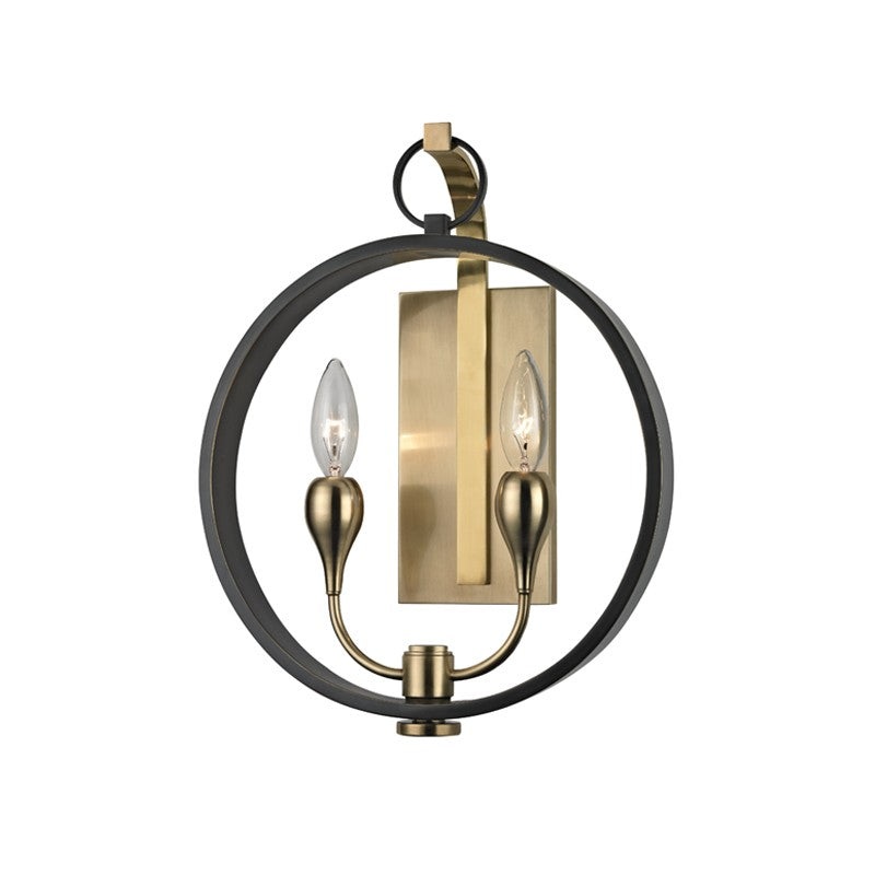 Hudson Valley 6702-AOB Dresden Two Light Wall Sconce, Aged Old Bronze
