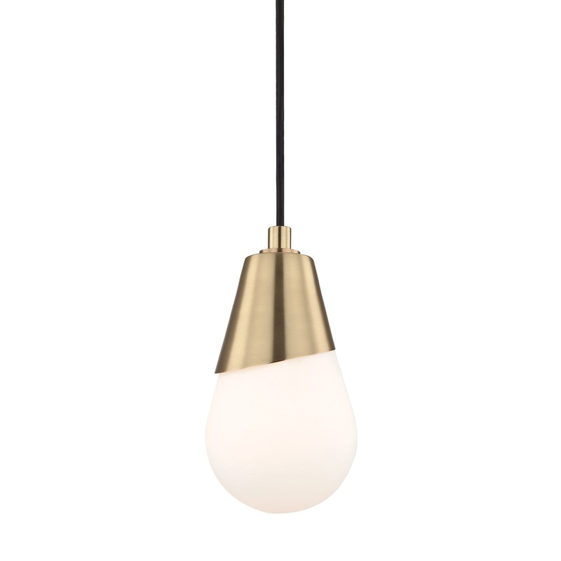 Mitzi H101701-AGB Cora One Light Pendant, Aged Brass