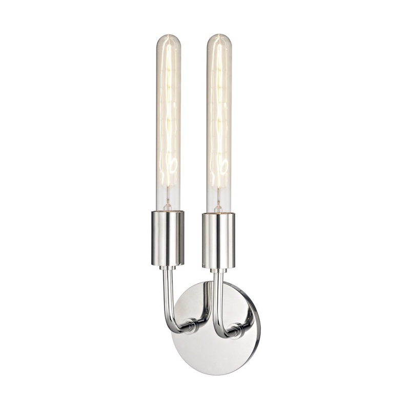 Mitzi H109102-PN Ava Two Light Wall Sconce, Polished Nickel