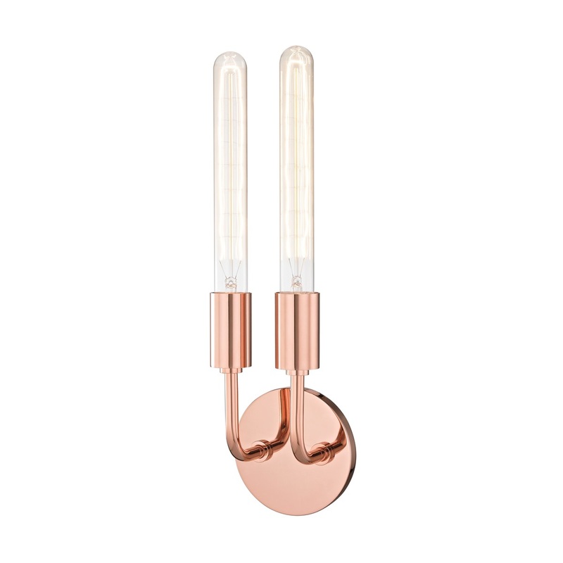 Mitzi H109102-POC Ava Two Light Wall Sconce, Polished Copper