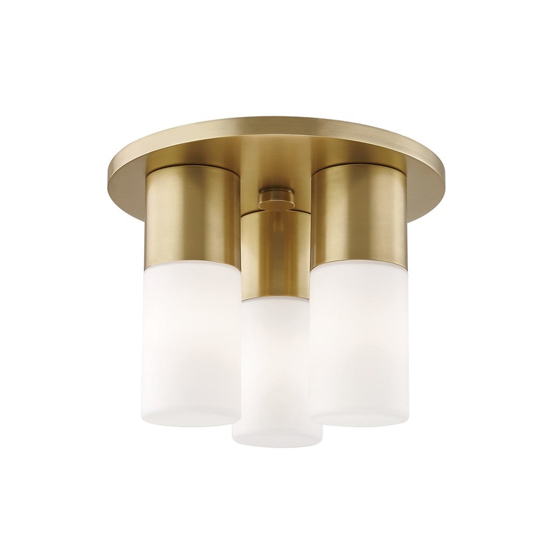 Mitzi H196503-AGB Lola LED Flush Mount, Aged Brass