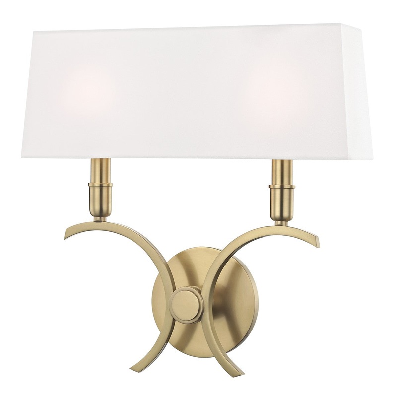 Mitzi H212102L-AGB Gwen Two Light Wall Sconce, Aged Brass