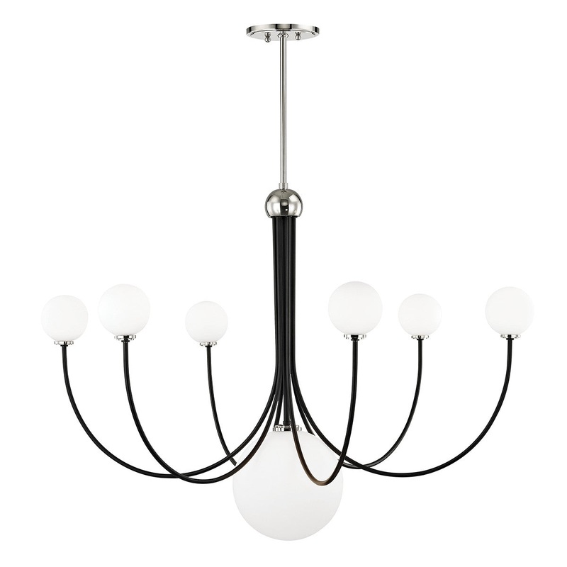 Mitzi H234807-PN/BK Coco LED Chandelier, Polished Nickel/Black
