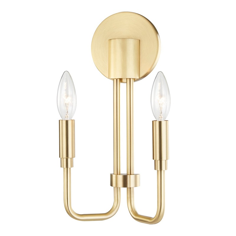 Mitzi H261102-AGB Brigitte Two Light Wall Sconce, Aged Brass