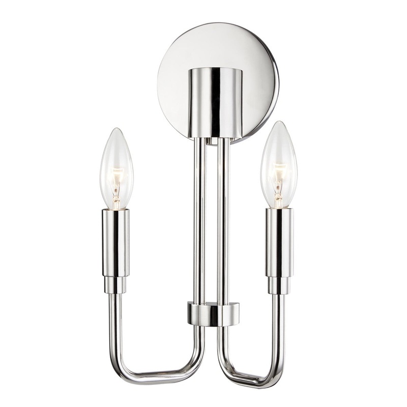 Mitzi H261102-PN Brigitte Two Light Wall Sconce, Polished Nickel