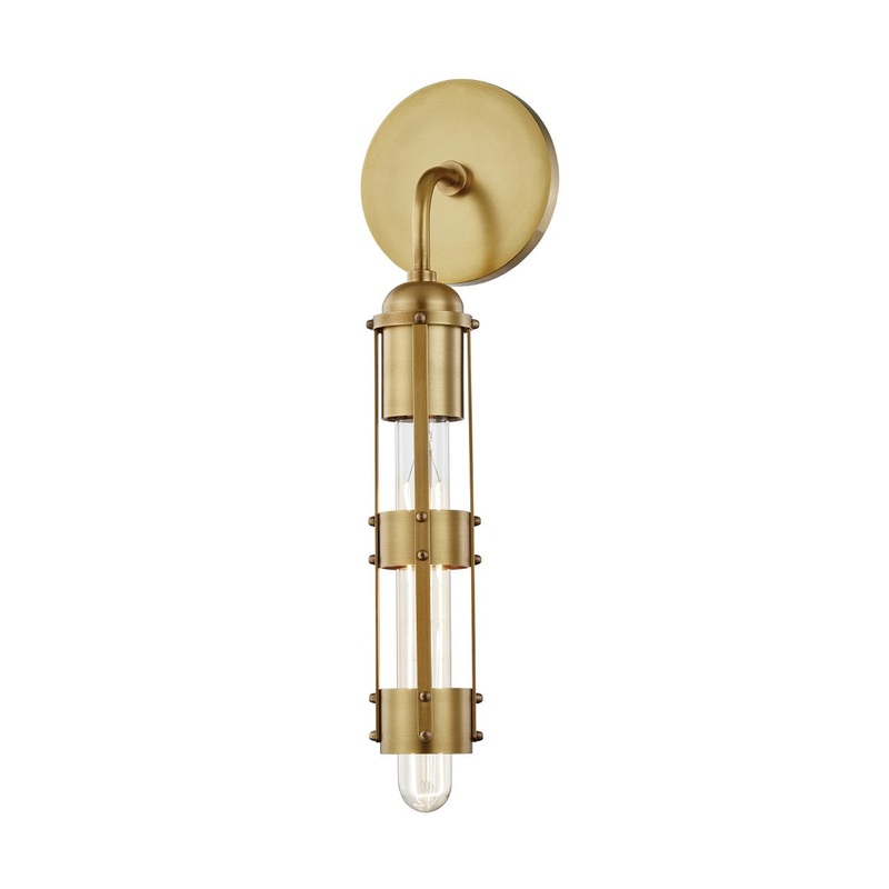 Mitzi H272101-AGB Violet One Light Wall Sconce, Aged Brass