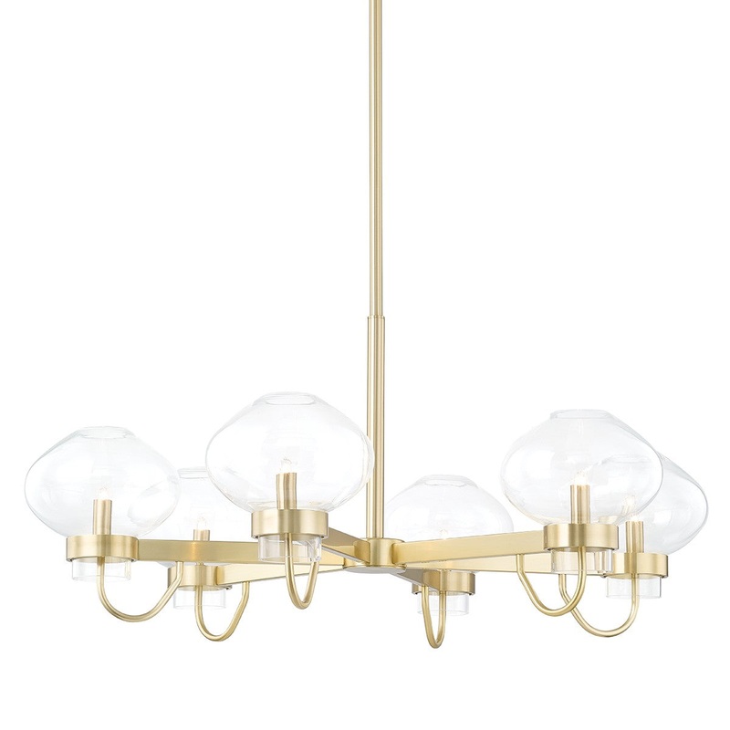 Mitzi H408806-AGB Korey LED Chandelier, Aged Brass