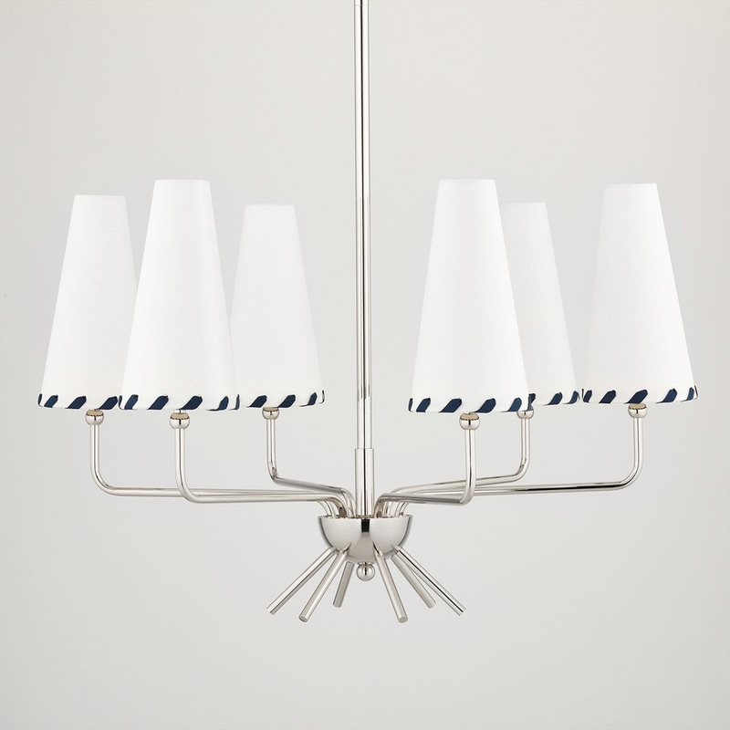 Mitzi H436806-PN Cassie Six Light Chandelier, Polished Nickel