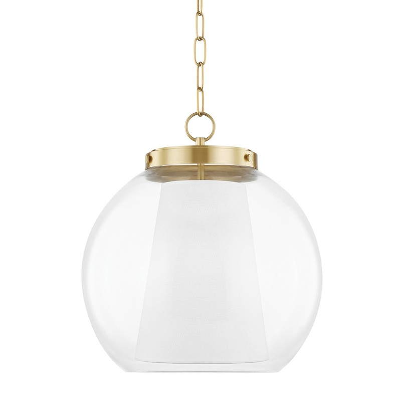 Mitzi H457701L-AGB Sasha One Light Pendant, Aged Brass