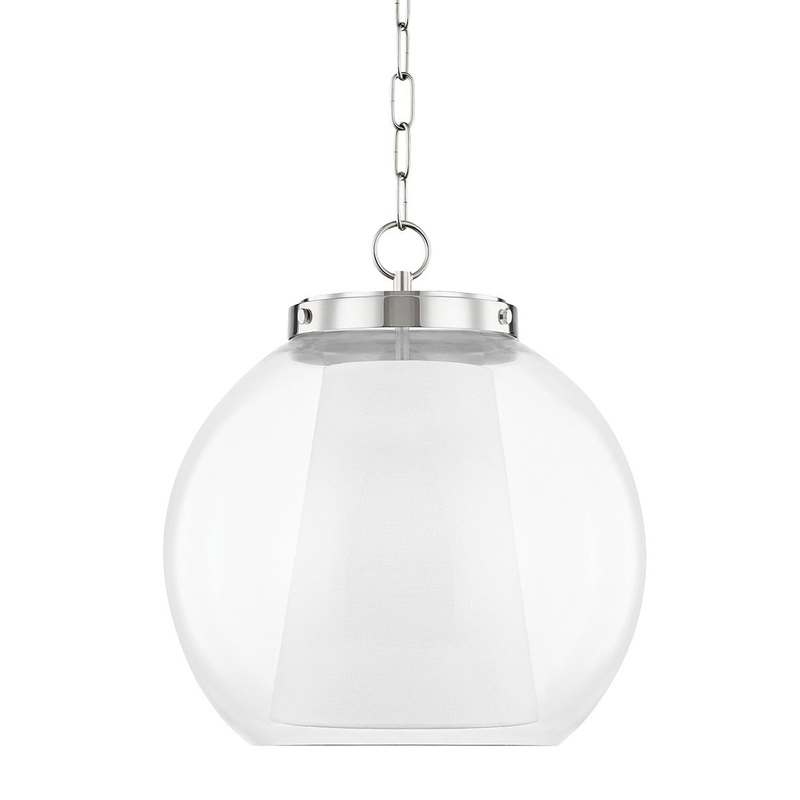 Mitzi H457701L-PN Sasha One Light Pendant, Polished Nickel