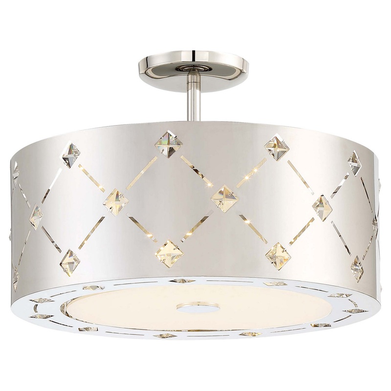 George Kovacs P1032-077-L Crowned LED Pendant (Convertible To Semi Flush), Chrome