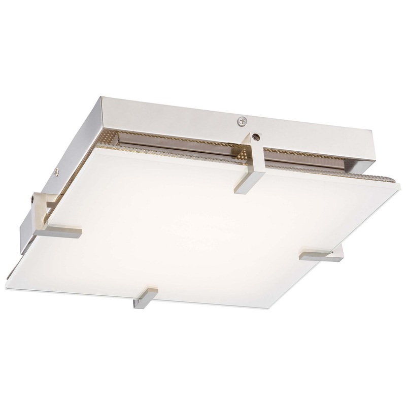 George Kovacs P1111-613-L Hooked LED Flush Mount, Polished Nickel