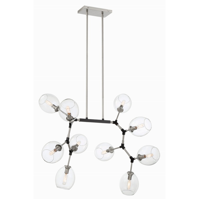 George Kovacs P1360-619 Nexpo LED Island Pendant, Brushed Nickel W/Black Accents