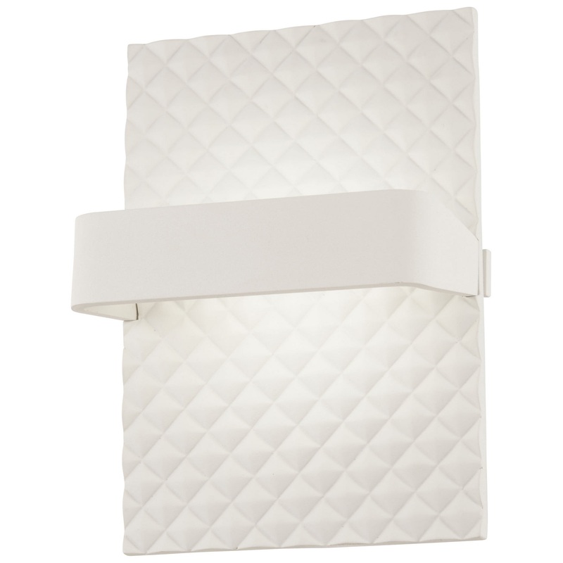 George Kovacs P1774-044B-L Quilted LED Wall Sconce, Matte White
