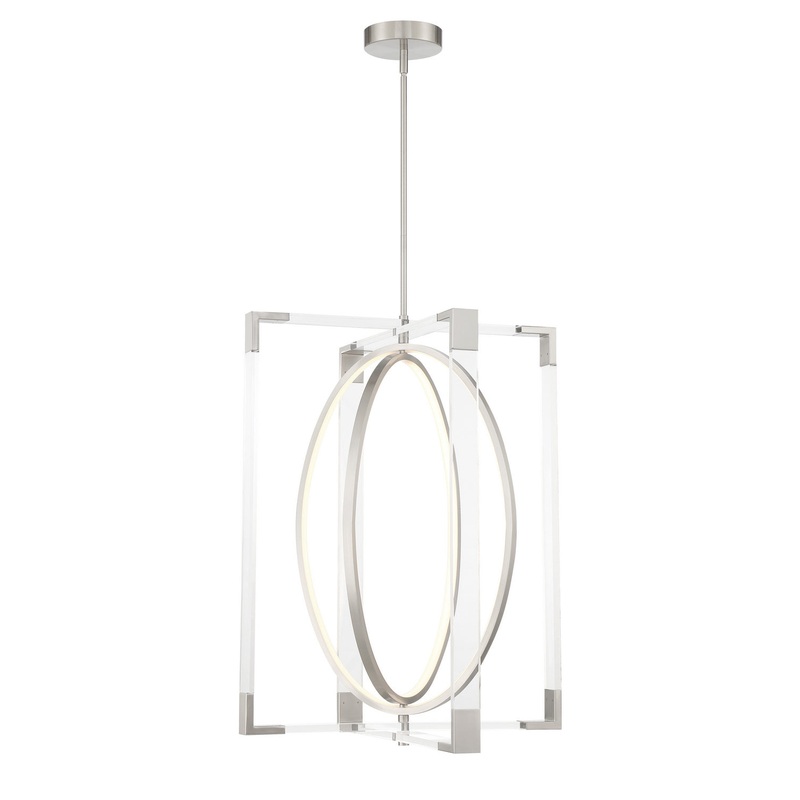 George Kovacs P2266-084-L Double Take LED Pendant, Brushed Nickel