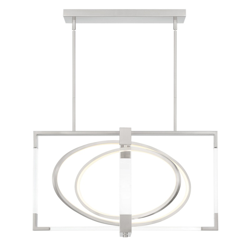George Kovacs P2267-084-L Double Take LED Pendant, Brushed Nickel