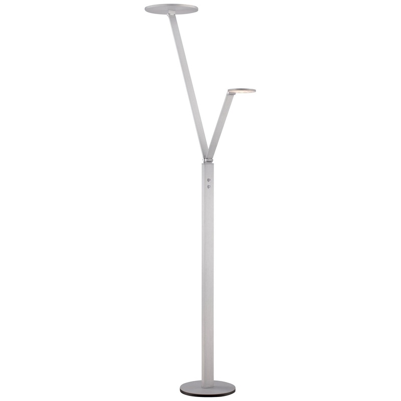 George Kovacs P305-3-654-L George`S Reading Room LED Floor Lamp, Chiseled Nickel