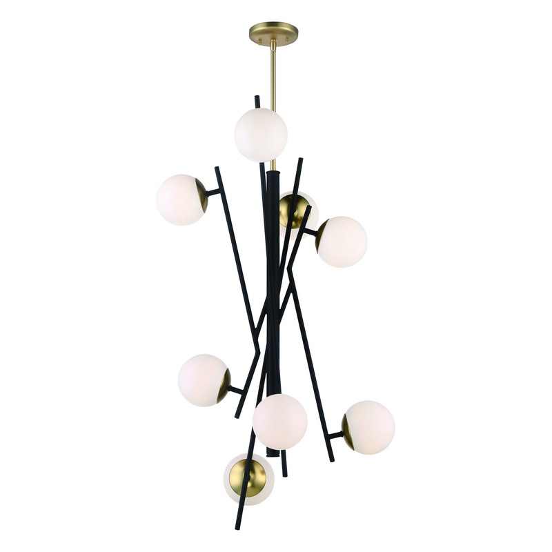 George Kovacs P359-618-L Alluria LED Foyer Pendant, Weathered Black W/Autumn Gold