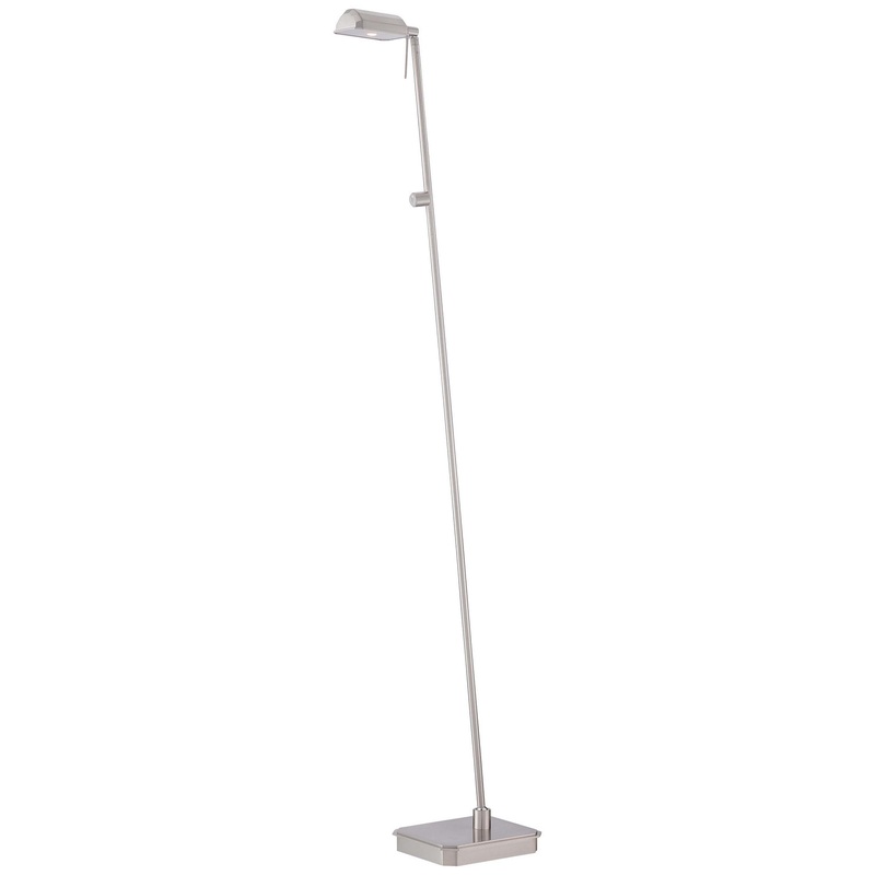 George Kovacs P4344-084 George's Reading Room LED Floor Lamp, Brushed Nickel